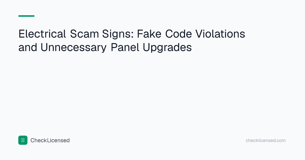 Electrical Scam Signs: Fake Code Violations and Unnecessary Panel ...
