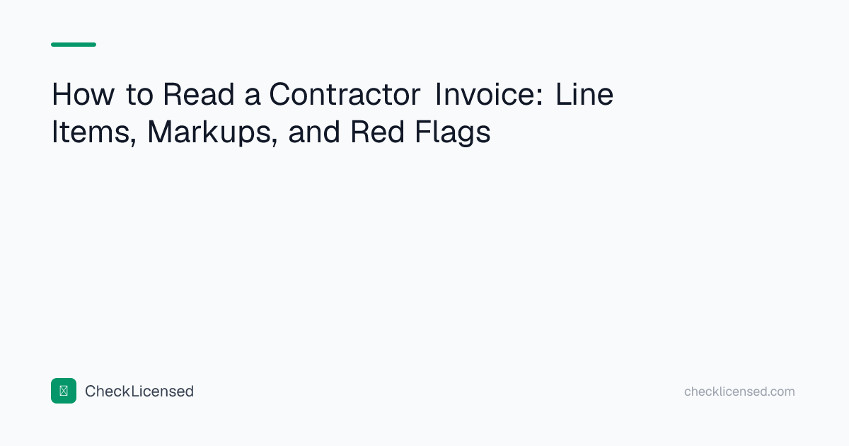 How to Read a Contractor Invoice: Line Items, Markups, and Red Flags ...