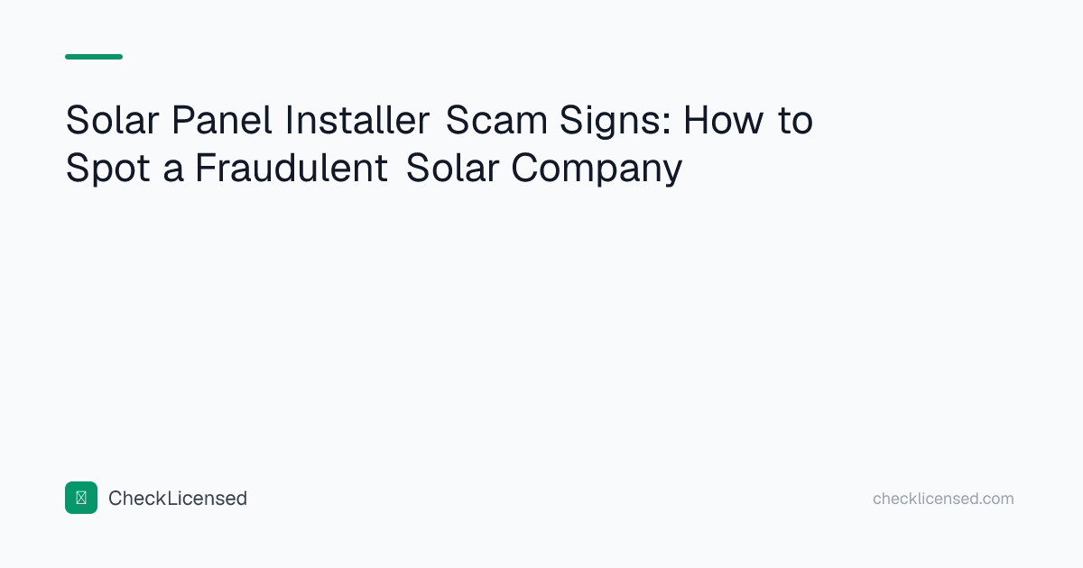 Solar Panel Installer Scam Signs: How to Spot a Fraudulent Solar ...